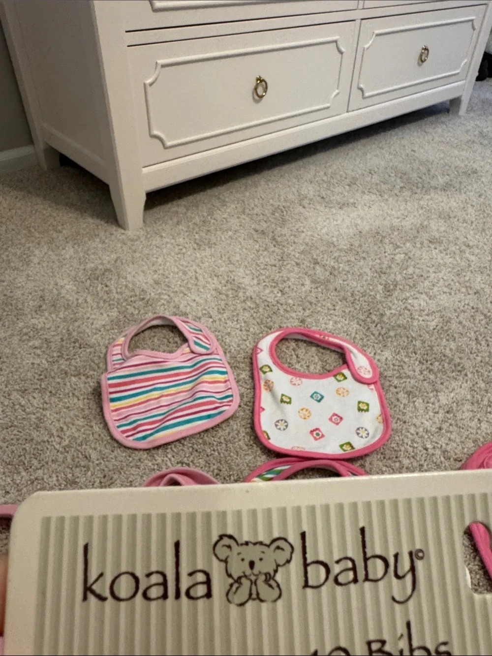 Baby Pink Multi-Pattern Bib Set - Pack of 7